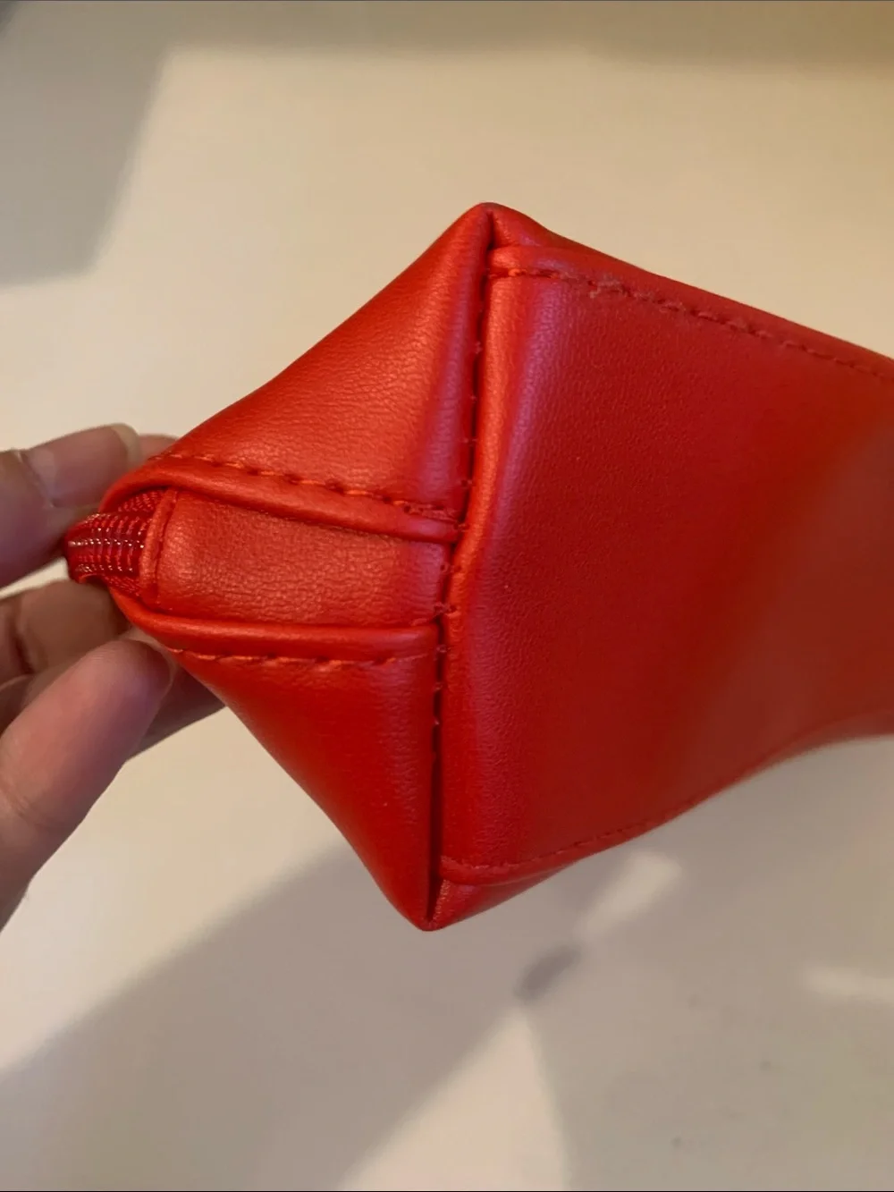NWOT Salvatore Ferragamo Parfums Red Cosmetic Case with Gold Logo Plaque